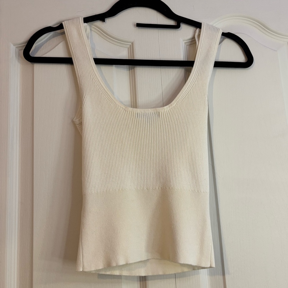Dynamite White Ribbed Tank Top - Picture 3 of 4